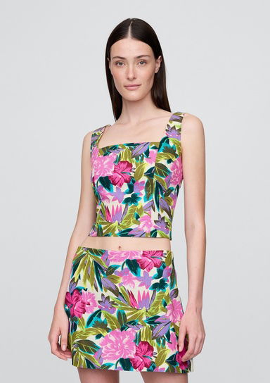 Keten Karışımlı Crop Bluz