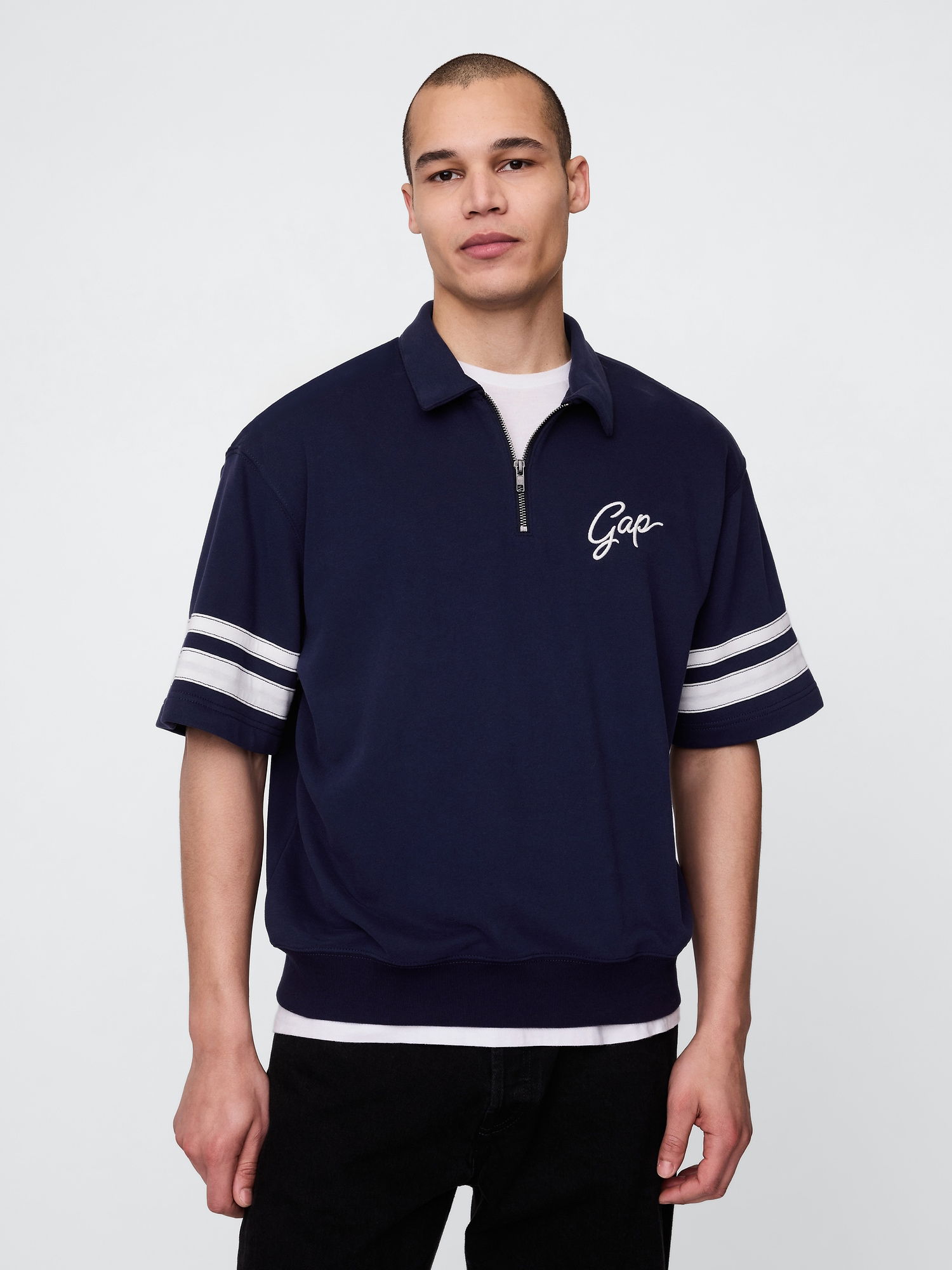 VintageSoft Fermuarlı Gap Logo T-Shirt product image