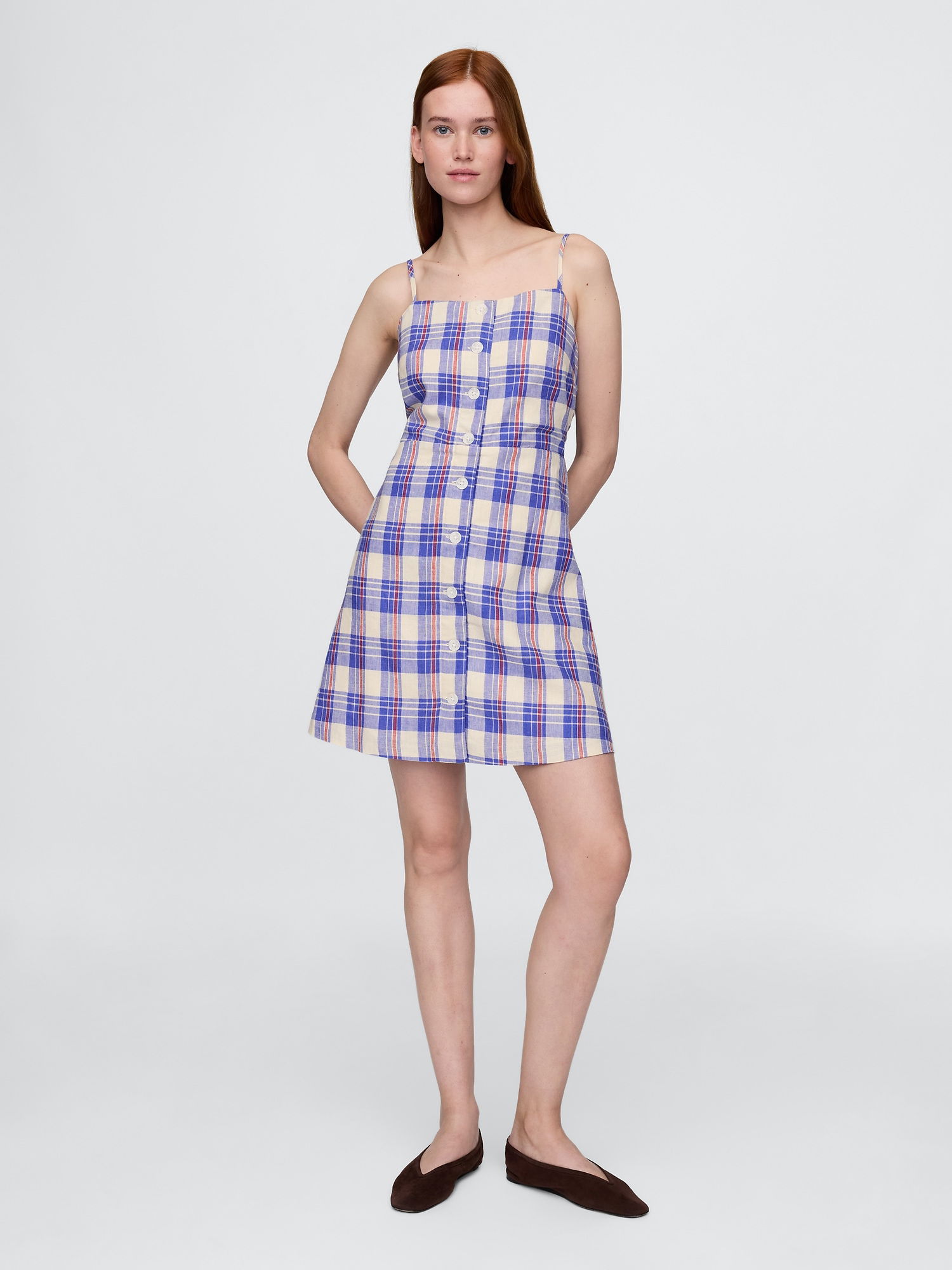 Keten Karışımlı Mini Elbise product image