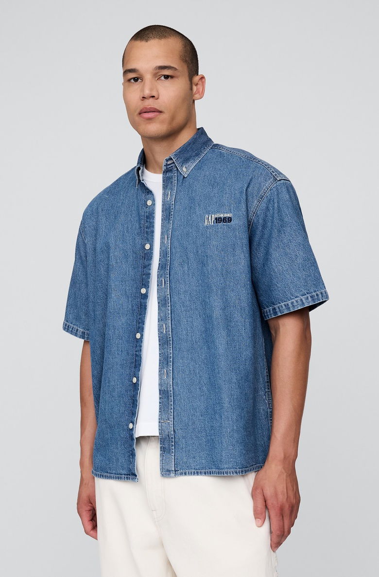  Gap Logo Denim Big Gömlek