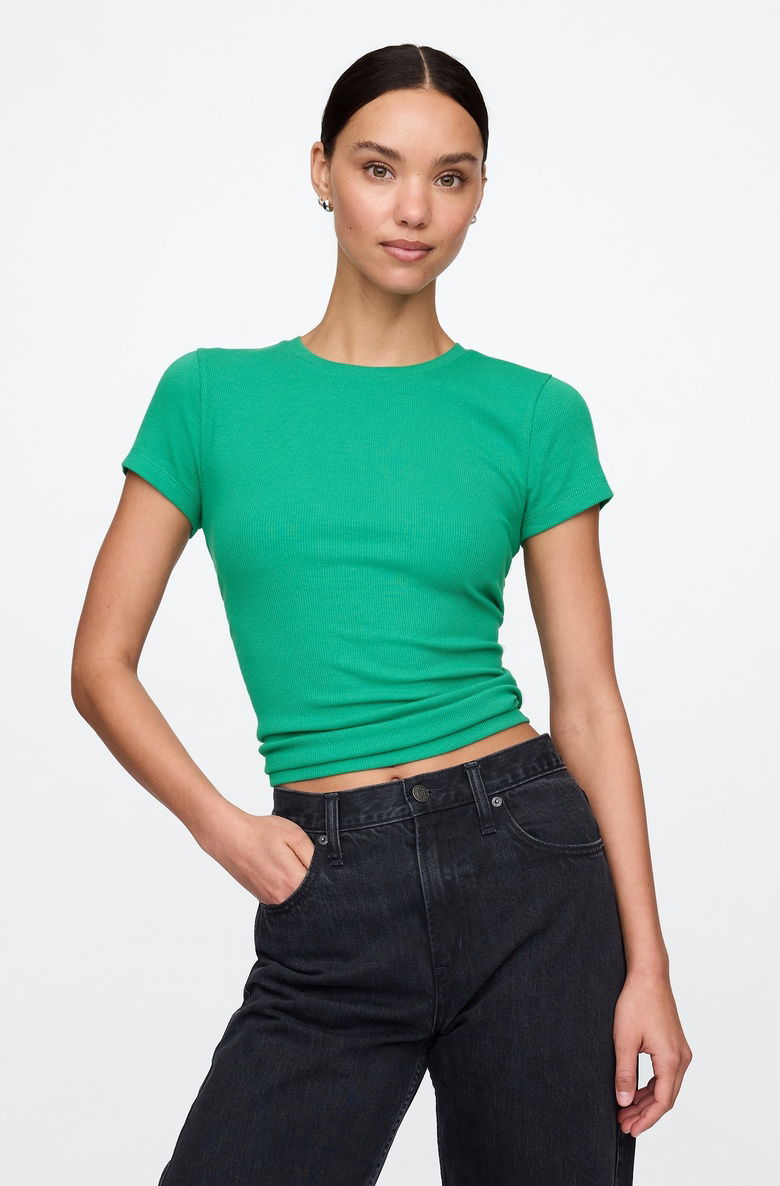  Modern Rib Crop T-Shirt