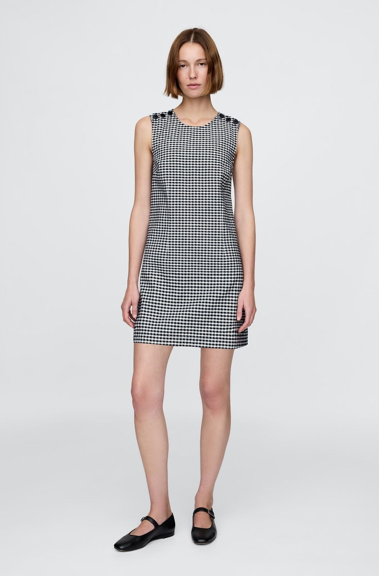  Gap × DÔEN Gingham Denim Mini Elbise