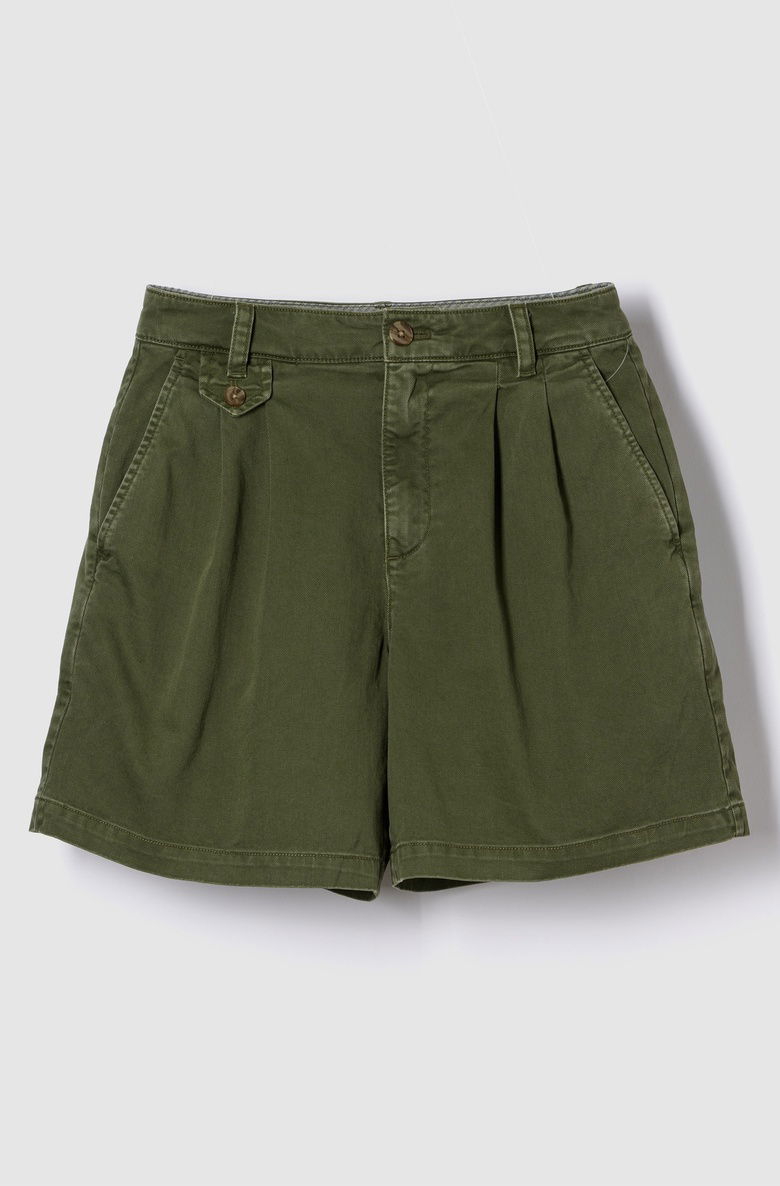  6" Mid Rise Twill Pileli Şort Pantolon