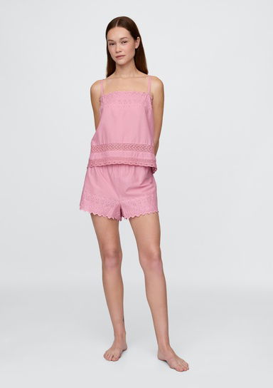 Dantel Kenar Detaylı Pijama Cami Seti